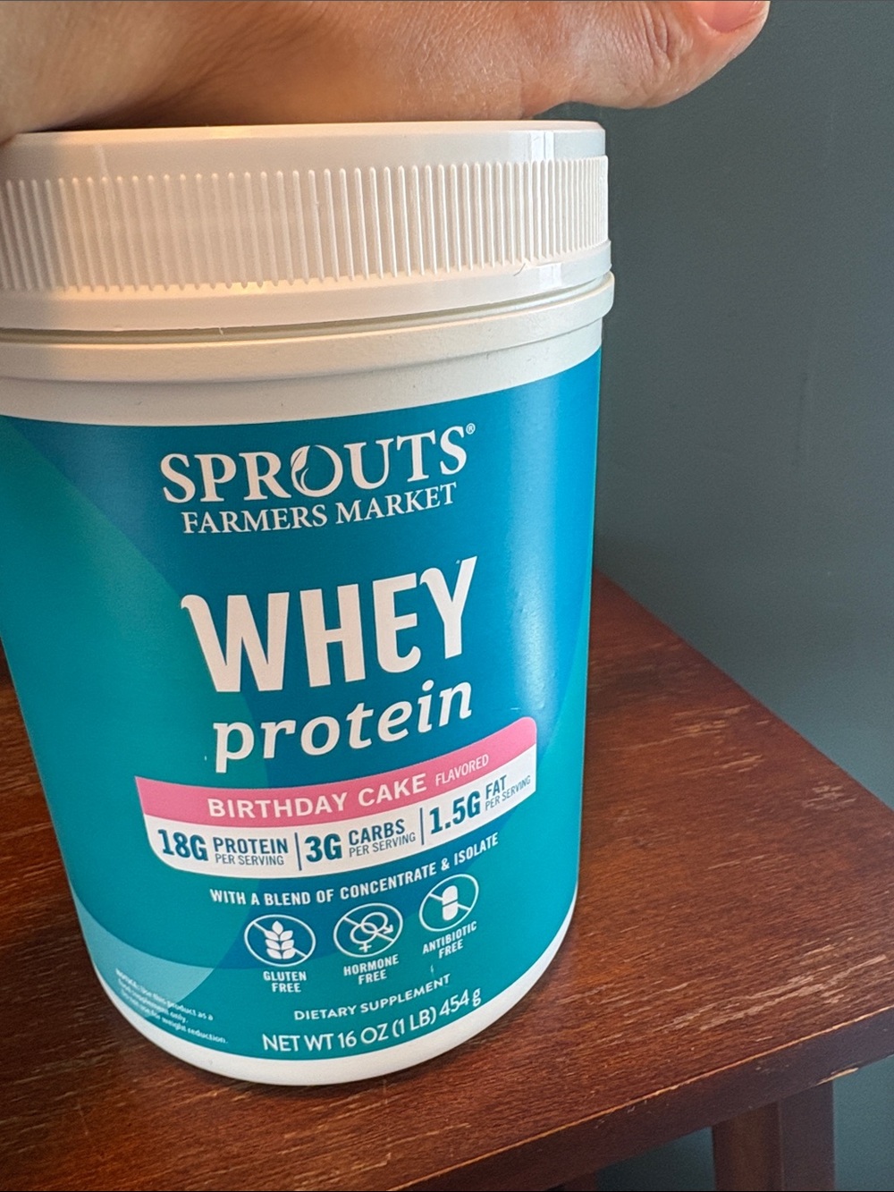 Sprouts Farmers Market Whey Protein - Birthday Cake - Teal & White